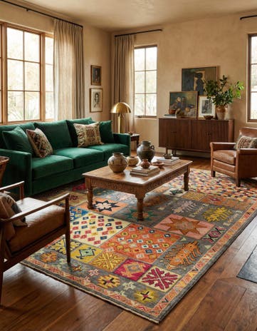 9' 7 x 12' 3 Hand Knotted Balouch Wool Rug
