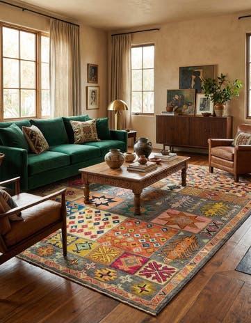 9' 7 x 12' 3 Hand Knotted Balouch Wool Rug