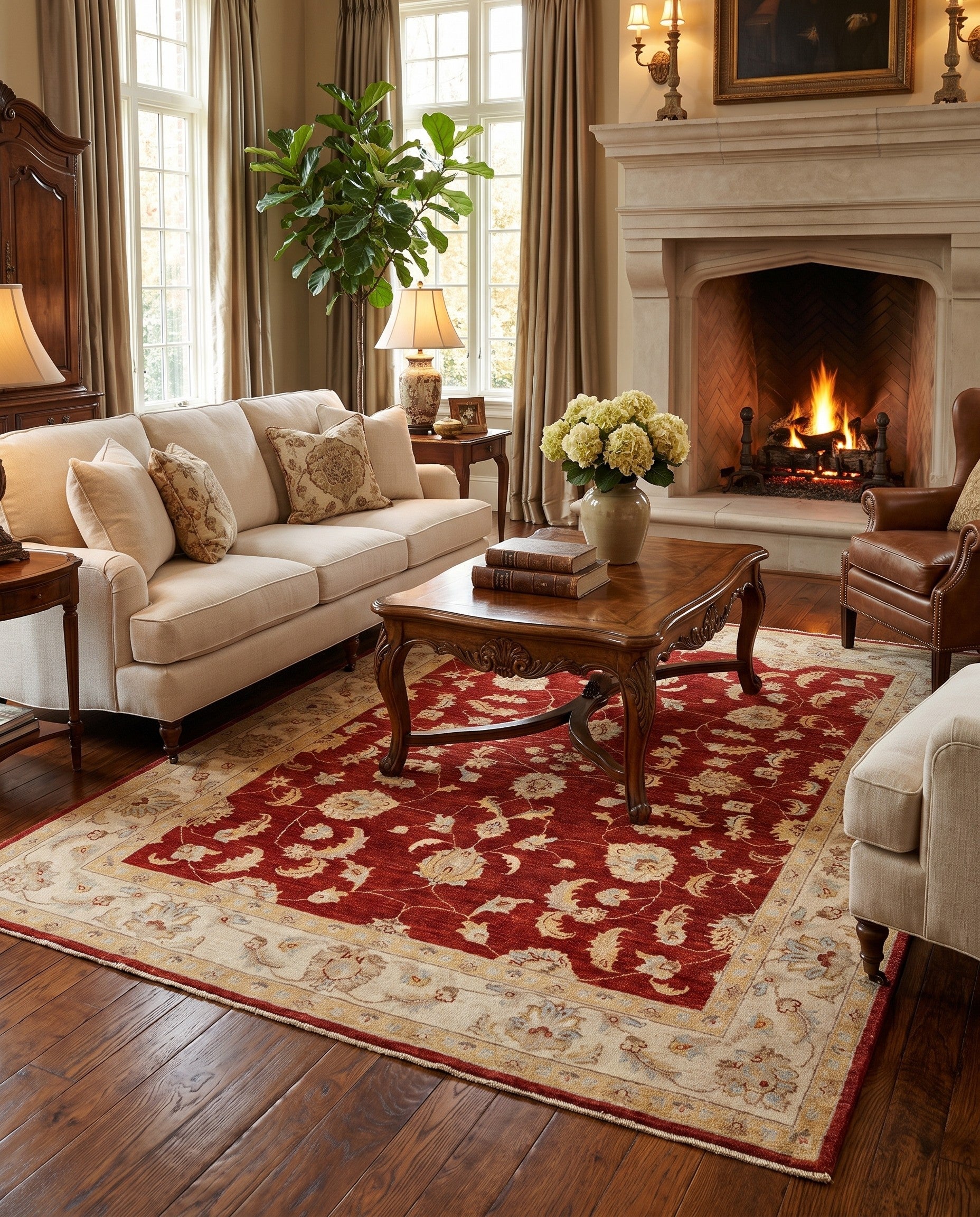 5' 9 x 7' 7 Hand Knotted Ziegler Rug
