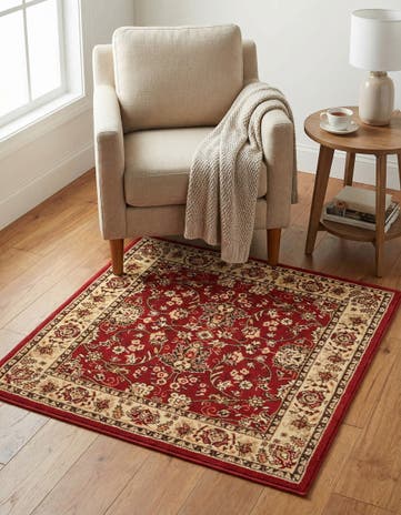 Burgundy Yasmin Square Rug