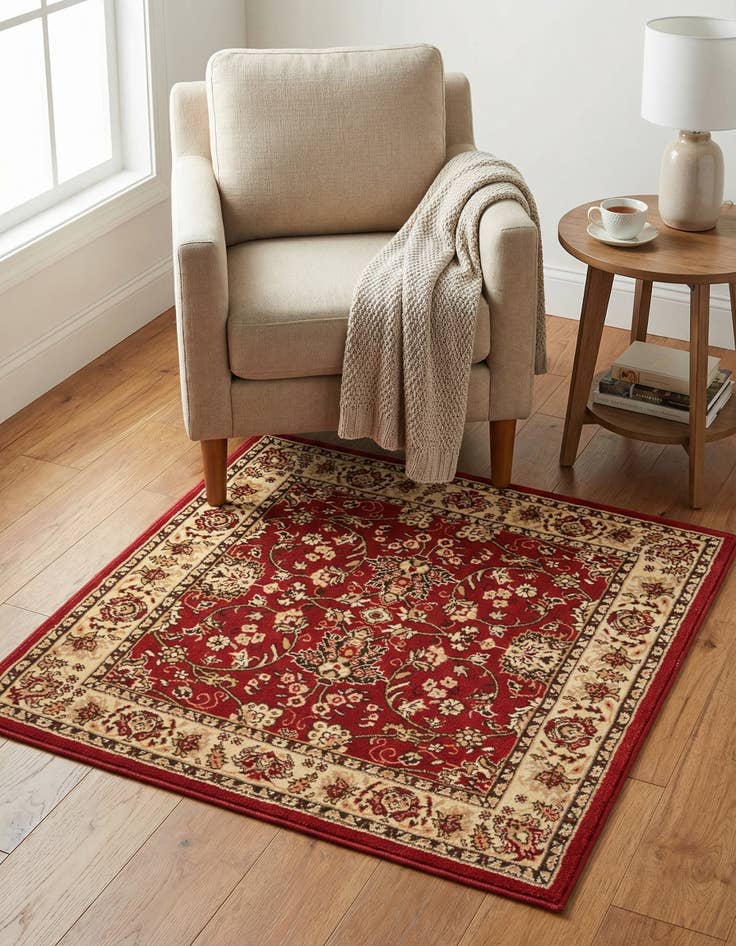 Detail image of 4' x 4' Kashan Design Square Rug