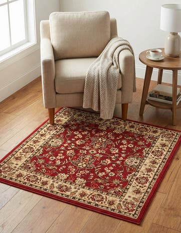 Burgundy Yasmin Square Rug