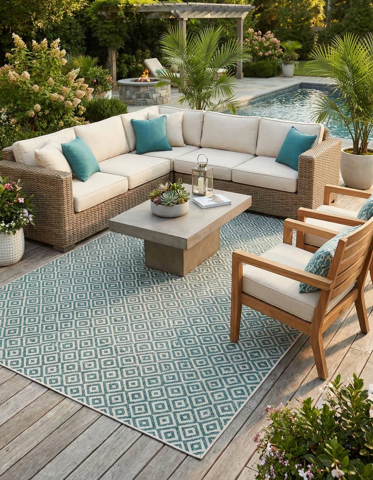 Detail image of 7' 10 x 10' Washable Jill Zarin Costa Rica Indoor / Outdoor Rug