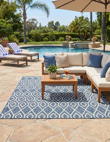 7' 10 x 10' Easy-Clean Jill Zarin Turks and Caicos Indoor / Outdoor Rug