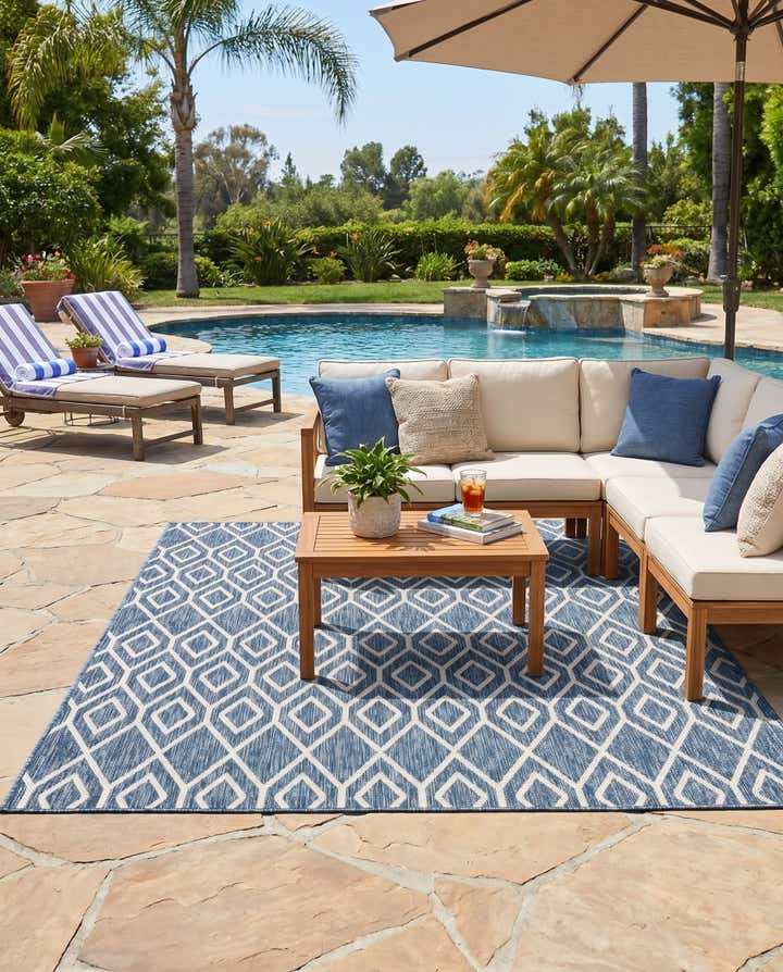 7' 10 x 10' Easy-Clean Jill Zarin Turks and Caicos Indoor / Outdoor Rug