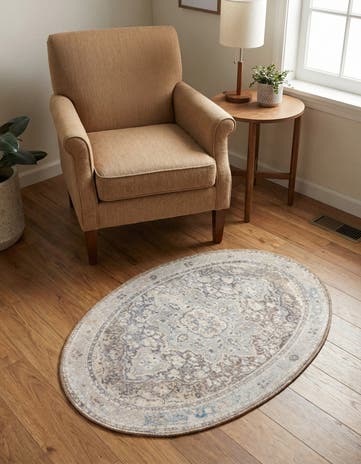 2' x 3' Washable Timeless Oval Rug