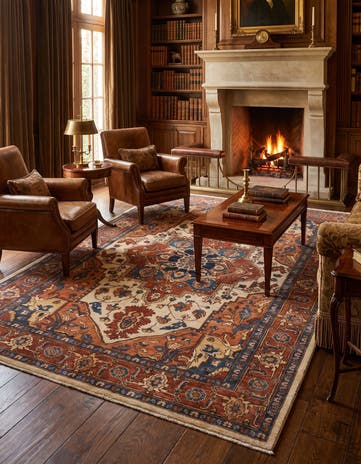 6' 8 x 9' 5 Hand Knotted Heriz Rug