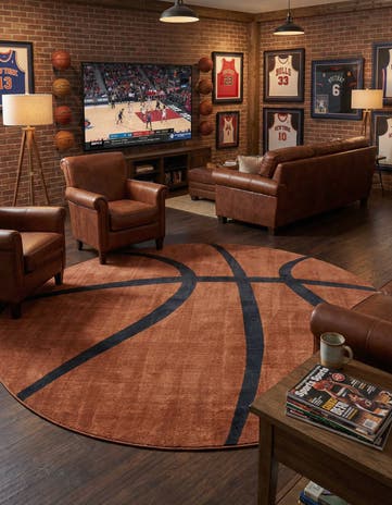 10' x 10' Sports Washable Round Rug