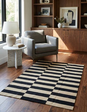 3' 4 x 4' 10 Hand Woven Kilim Modern Wool Rug
