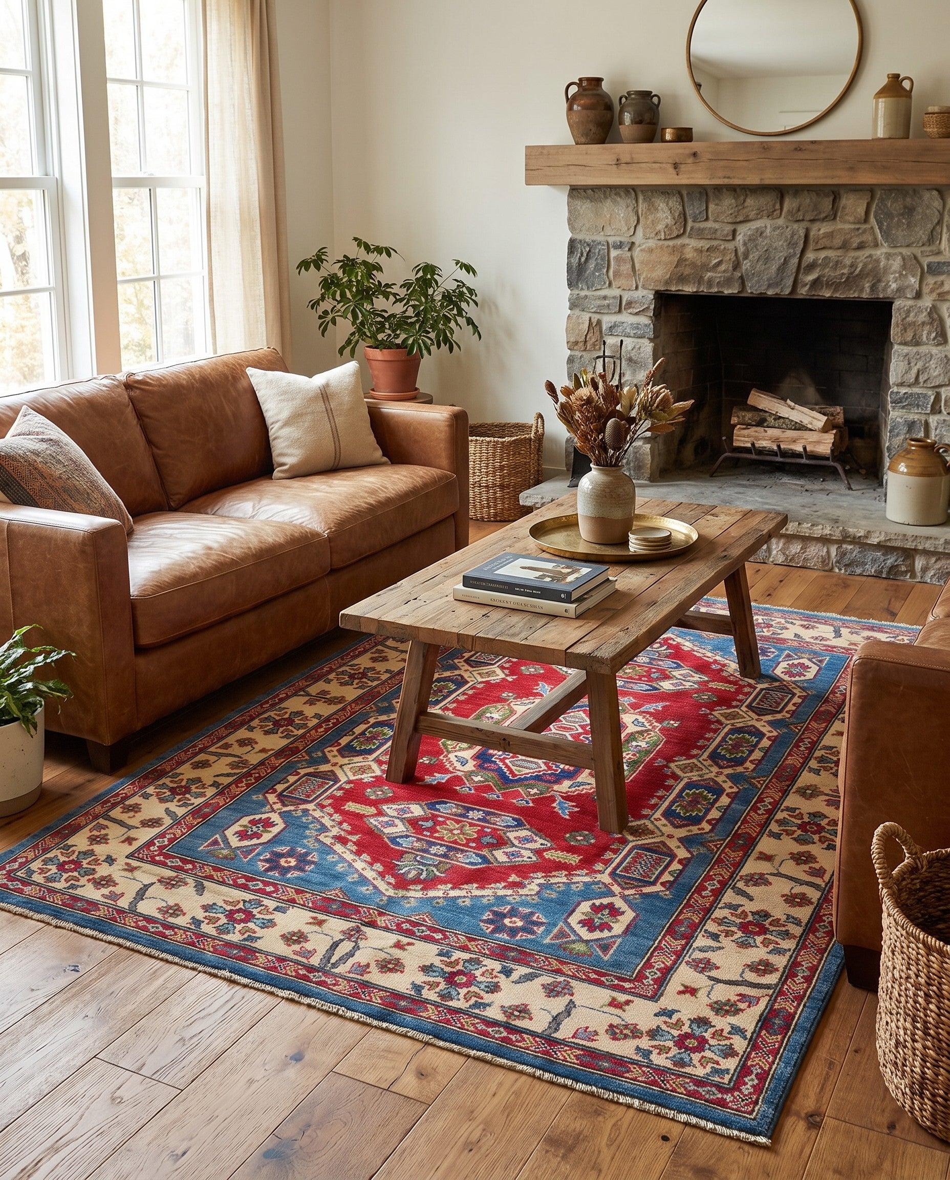 5' 1 x 6' 5 Hand Knotted Kazak Rug