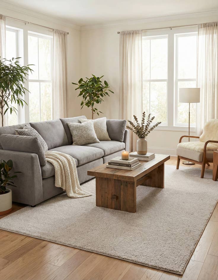 Detail image of 7' 10 x 11' Solid Frieze Rug