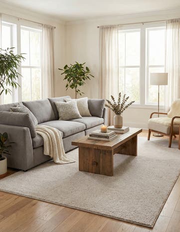 7' 10 x 11' Solid Frieze Rug