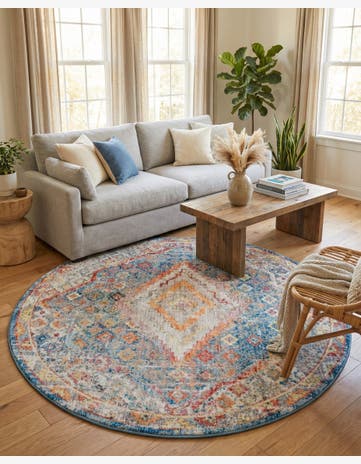 Blue Williamsburg Round Rug