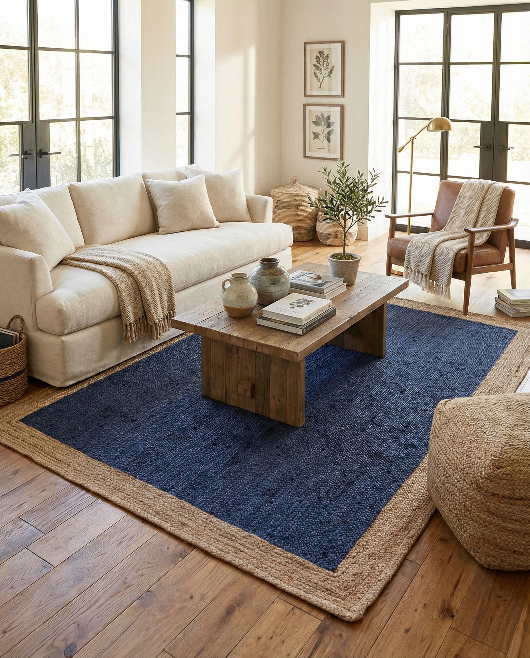 8' x 10' Handmade Braided Jute Rug