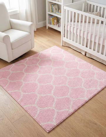 4' x 4' Trellis Frieze Square Rug