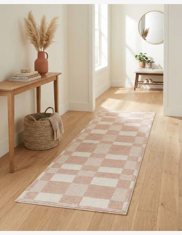 Barely Blush Pink Textura Designer Runner Rug