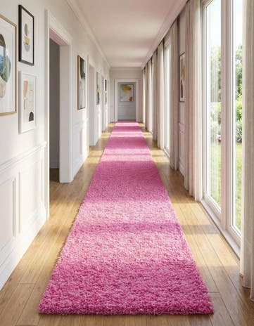 2' 7 x 19' 8 Solid Shag Runner Rug