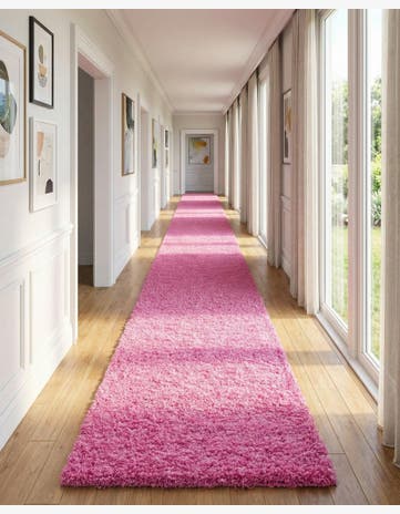 2' 7 x 19' 8 Solid Shag Runner Rug