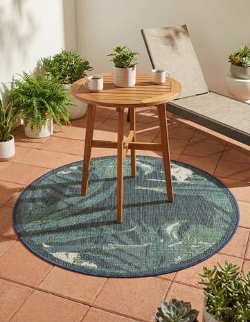 3' 3 x 3' 3 Easy-Clean Baja Indoor / Outdoor Round Rug