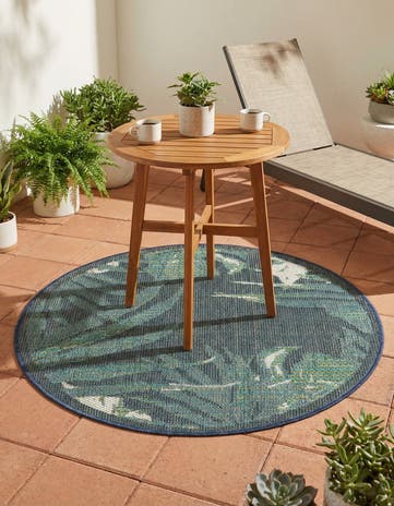 3' 3 x 3' 3 Easy-Clean Baja Indoor / Outdoor Round Rug