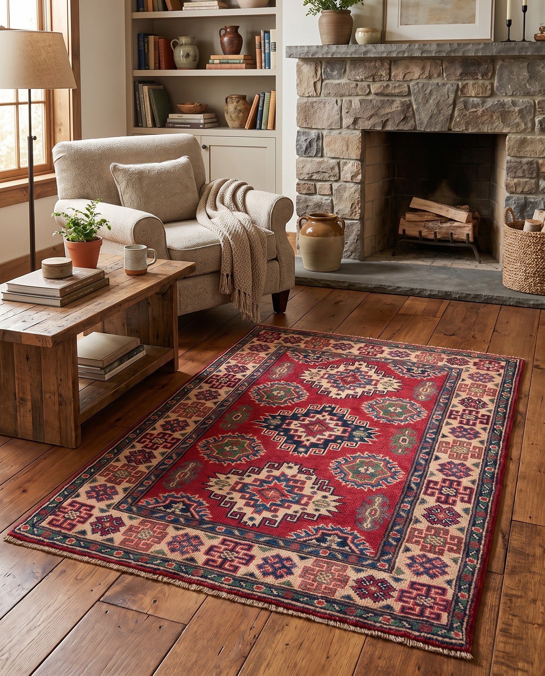 2' 9 x 4' 2 Hand Knotted Kazak Rug