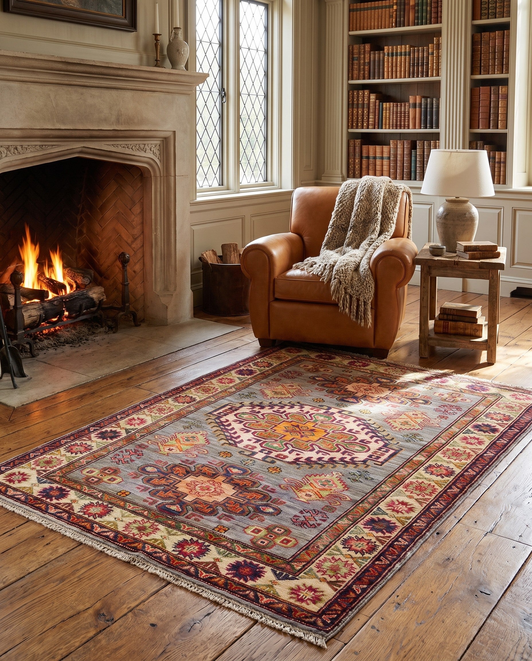 3' 8 x 4' 11 Hand Knotted Kazak Rug