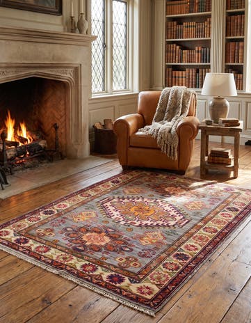 3' 8 x 4' 11 Hand Knotted Kazak Rug