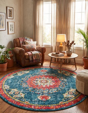 Blue Madeline Round Rug