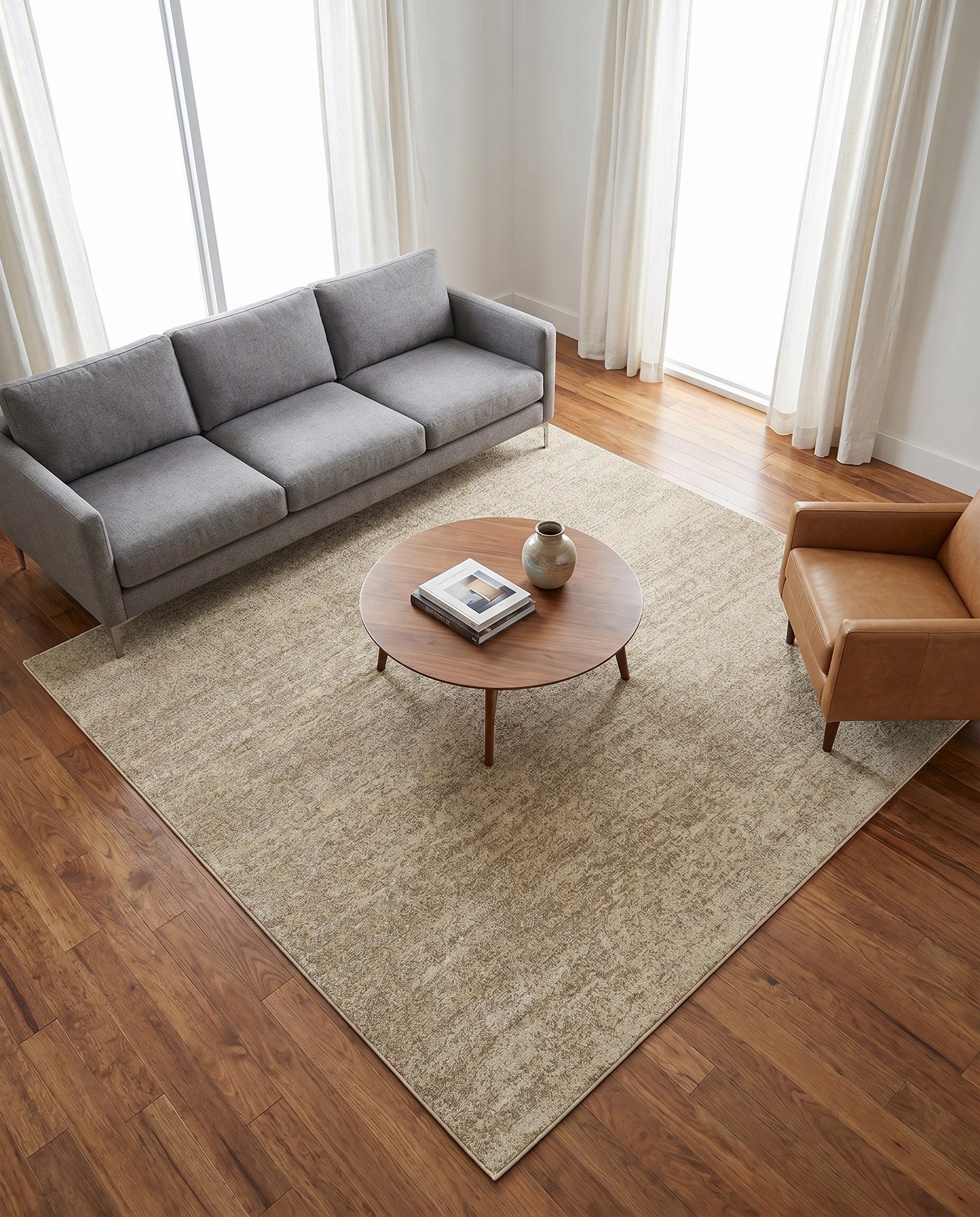 Bone Beige Loft Square Rug