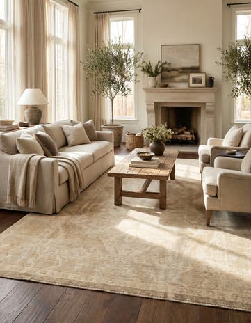 8' 3 x 10' 3 Hand Knotted Oushak Wool Rug