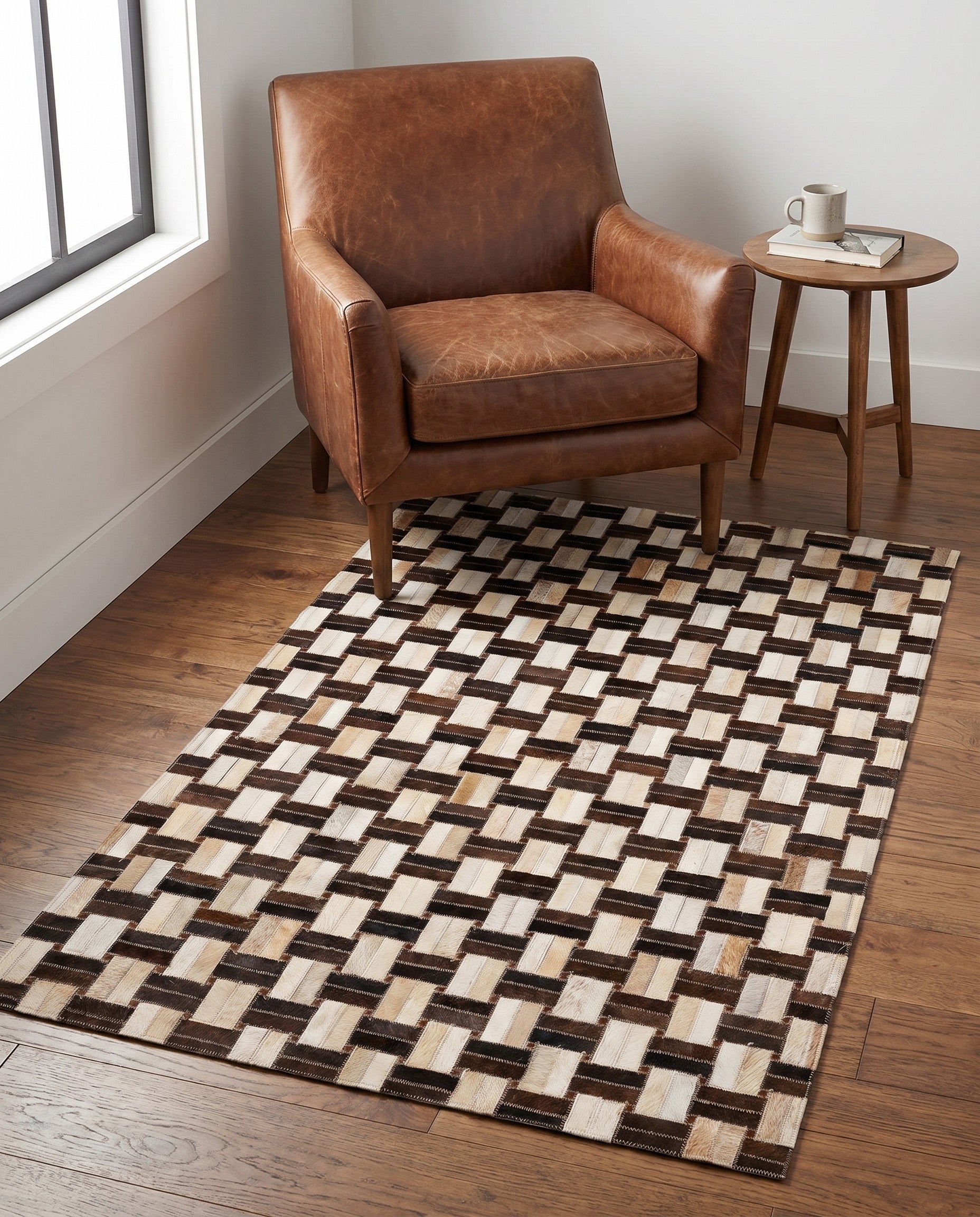 3' 1 x 5' Cowhide - Patchwork Rug