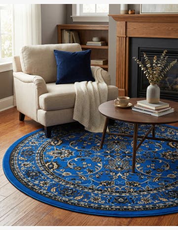 6' x 6' Kashan Design Round Rug