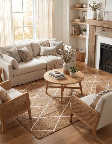 White Handmade Braided Jute Rug