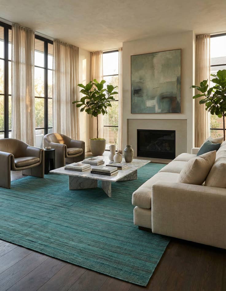 Detail image of 6' 10 x 9' 6 Hand Woven Kilim Modern Wool Rug