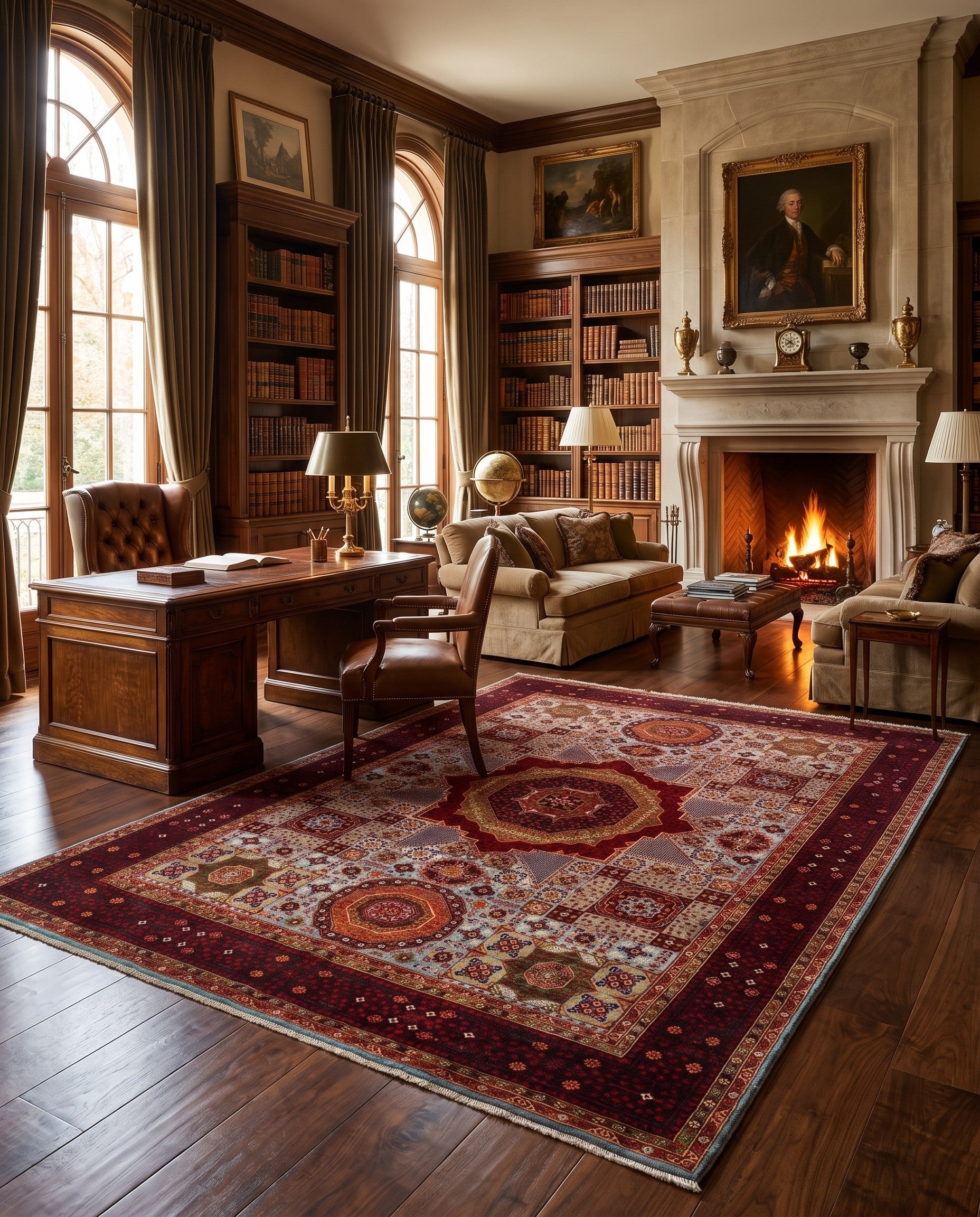 8' 11 x 11' 10 Hand Knotted Mamluk Ziegler Rug