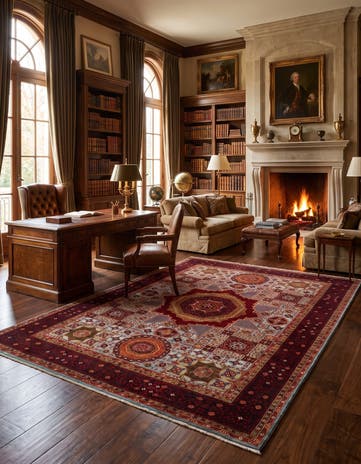 8' 11 x 11' 10 Hand Knotted Mamluk Ziegler Rug