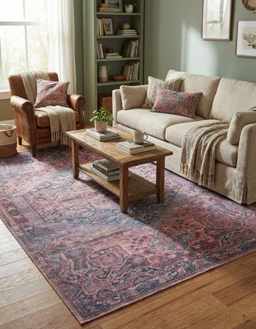 Antique Rust Red Washable Maahru Rug