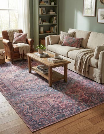 Antique Rust Red Washable Maahru Rug