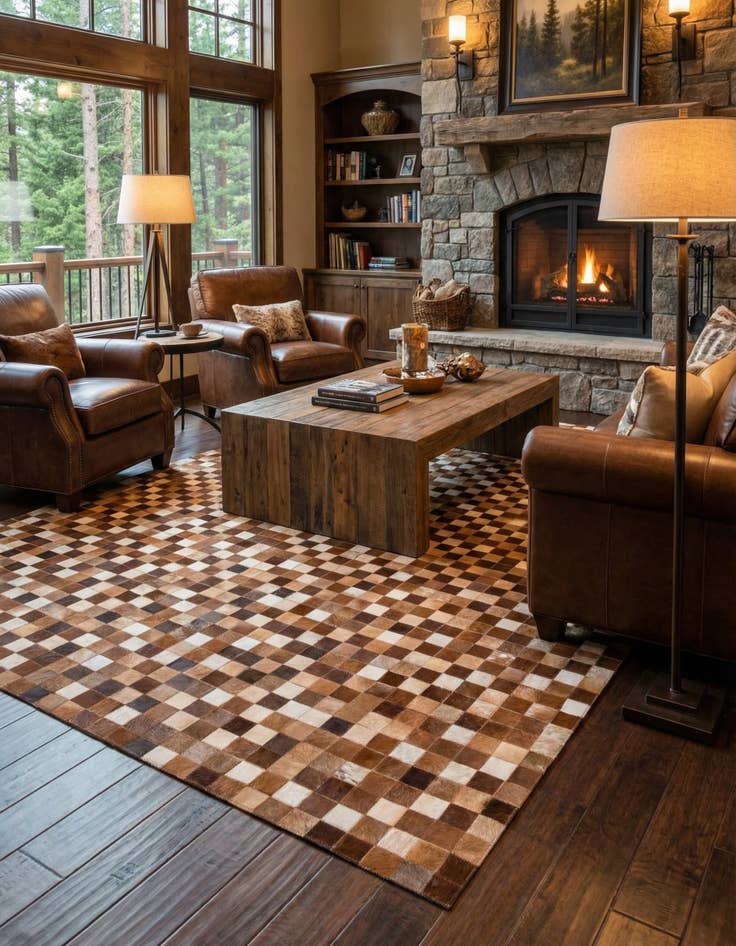 Detail image of 5' 1 x 7' 11 Cowhide Stocks Rug