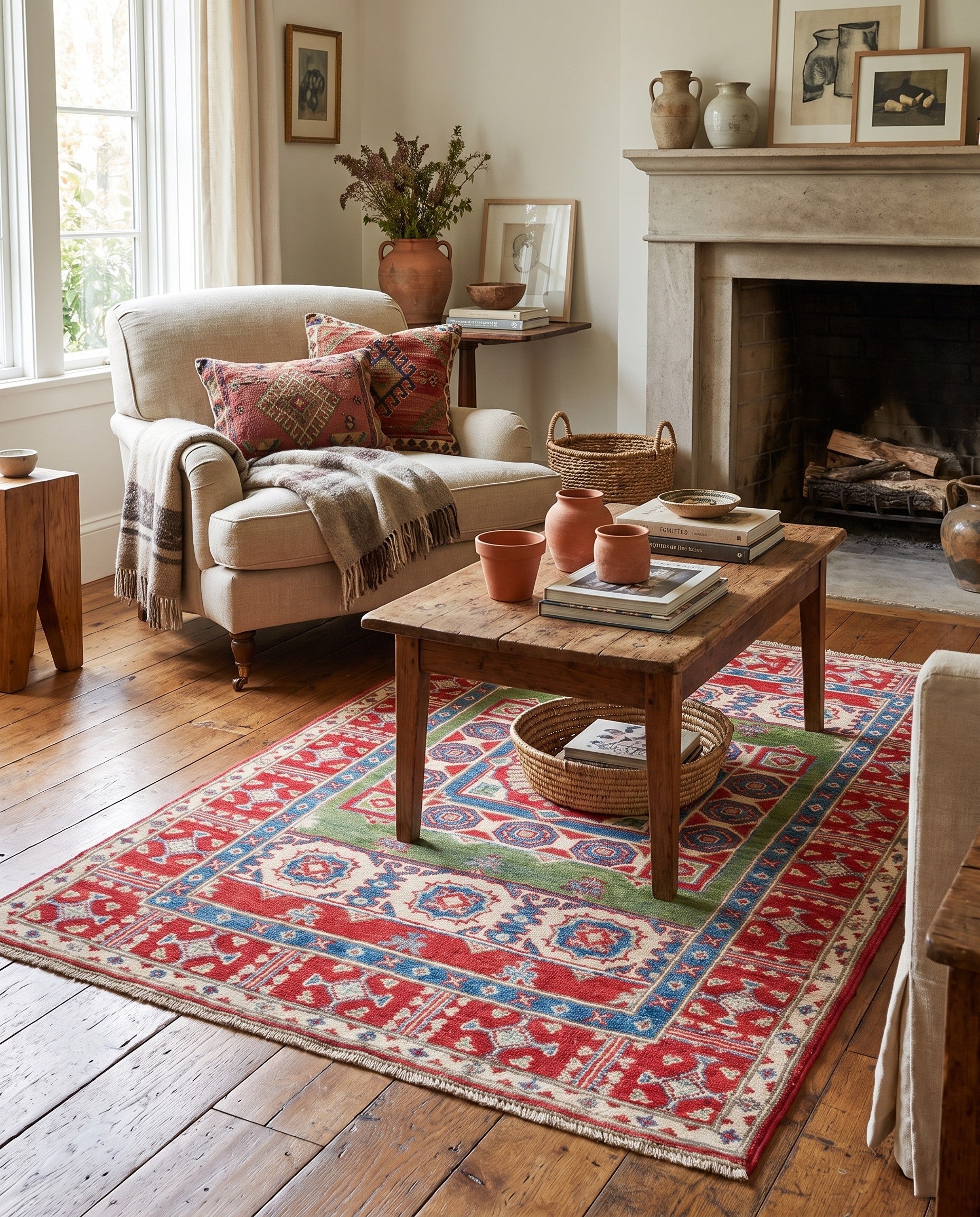 3' 3 x 5' Hand Knotted Kazak Rug