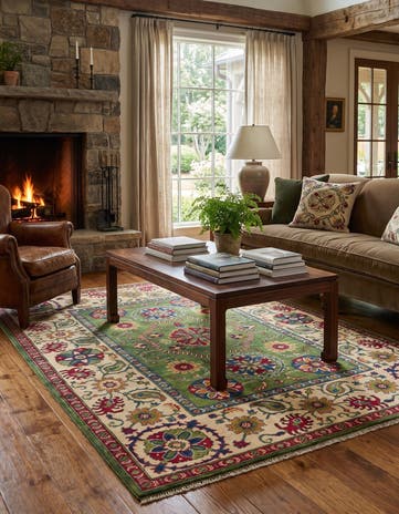 5' 1 x 6' 11 Hand Knotted Kazak Rug
