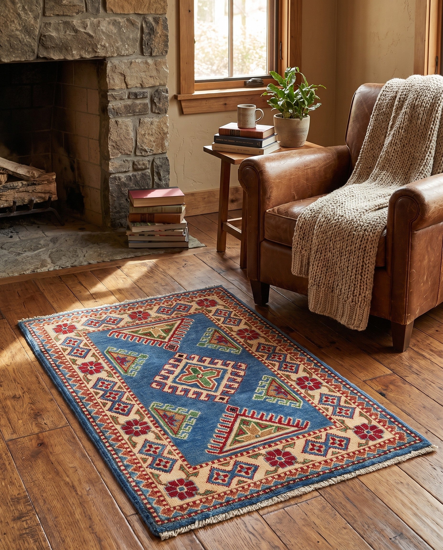 2' x 3' Hand Knotted Kazak Rug