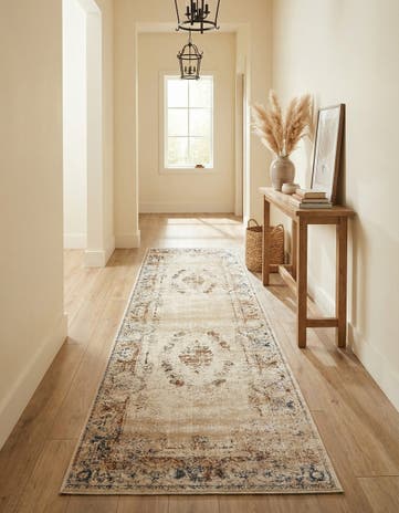 Blue Cream Eliza Runner Rug
