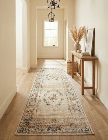 Blue Cream Eliza Runner Rug