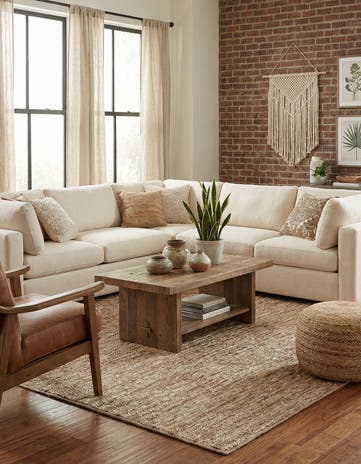 10' x 10' Hand Woven Leather Metallic Jute Square Rug