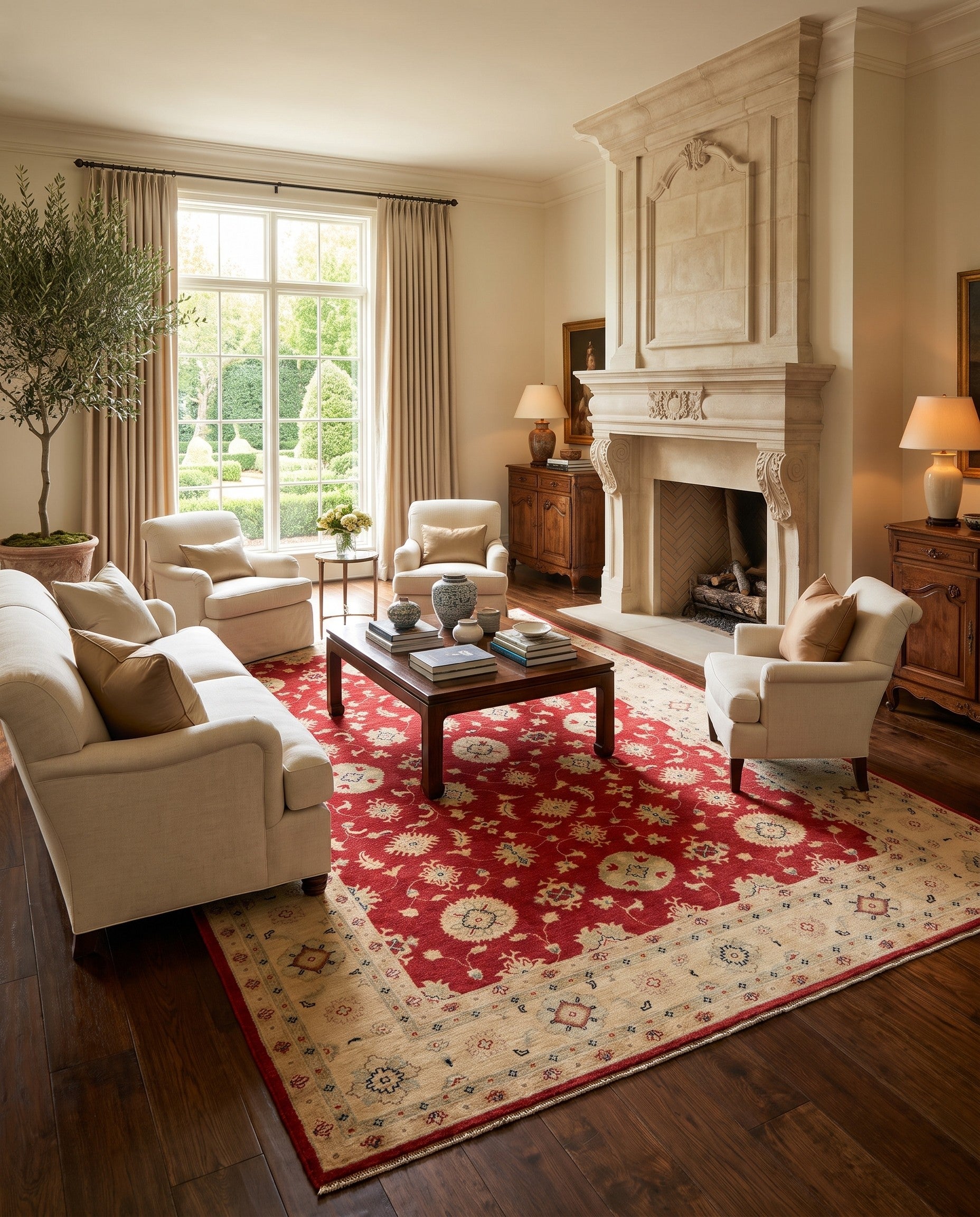 6' 8 x 9' 9 Hand Knotted Ziegler Rug