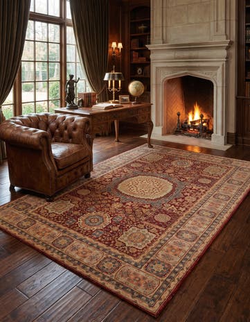 7' 1 x 9' 9 Hand Knotted Mamluk Ziegler Rug