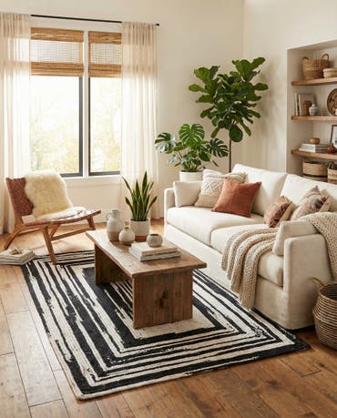  5' 1 x 8'  Hand Braided Chindi Rug