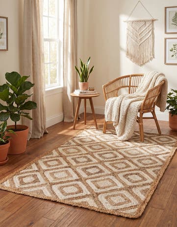 Natural Handmade Braided Jute Rug