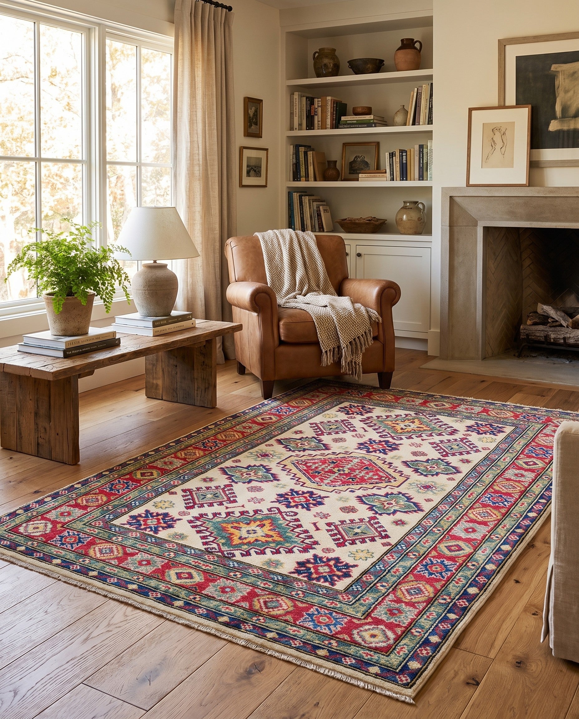 4' x 6' Hand Knotted Kazak Rug